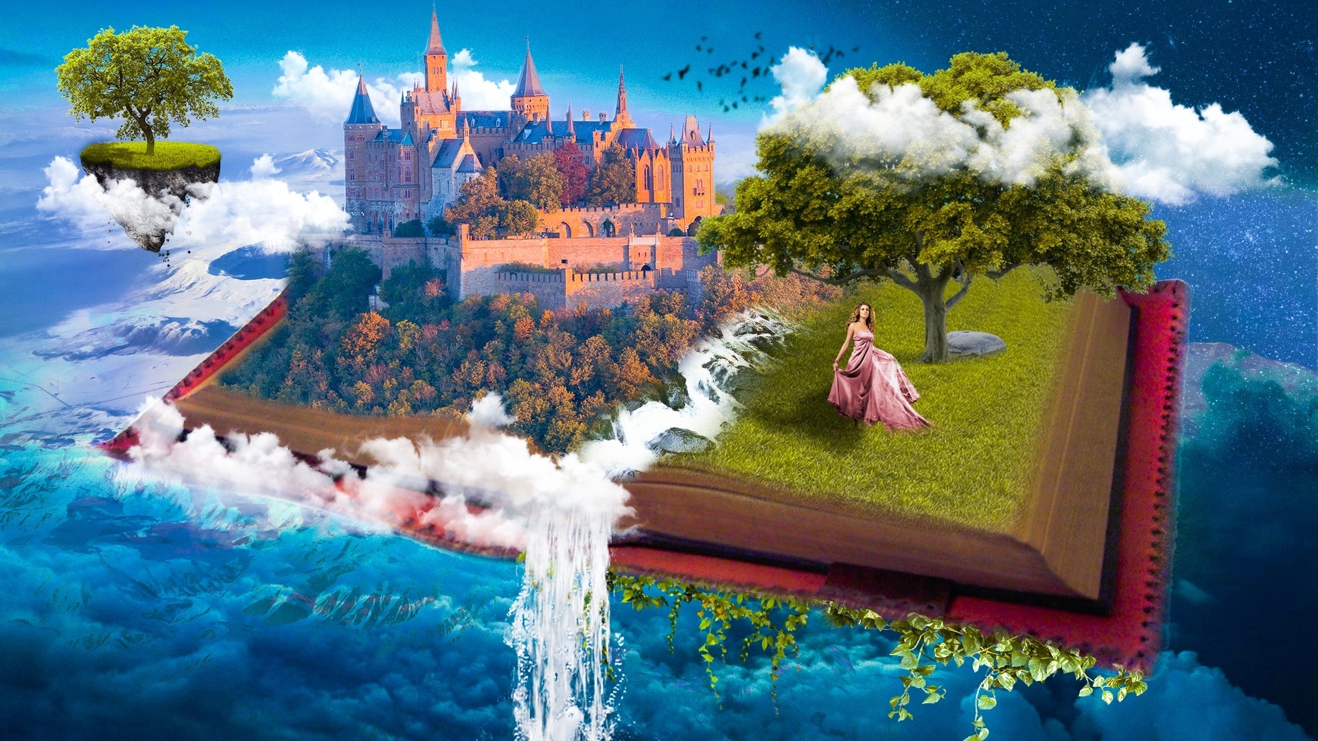 Красивая книга сказок. Сказочный мир. Сказочный замок. Коллаж сказочный мир. Путешествие в сказочный мир.